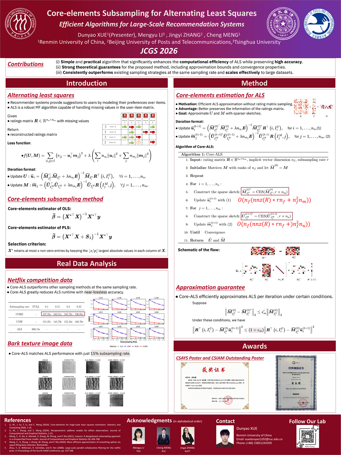 Poster preview for Core-elements Subsampling for Alternating Least Squares